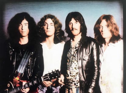 Led Zeppelin: de izquierda a derecha, Jimmy Page (guitarra), Robert Plant (voz), John Bonham (batería) y John Paul Jones (bajo).