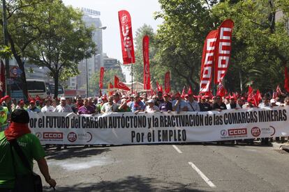 Inicio de la marcha de Mineros por Madrid