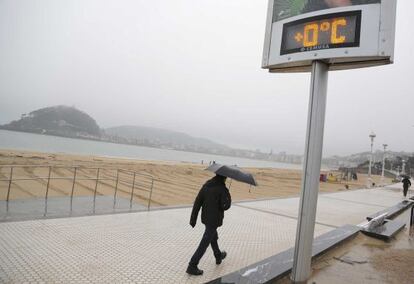 Los termómetros han marcado 0 grados en San Sebastián.