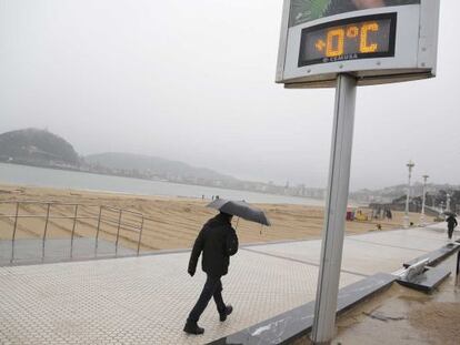 Los termómetros han marcado 0 grados en San Sebastián.