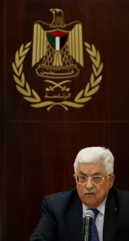 El presidente palestino, Mahmud Abbas, este jueves en Ramala.