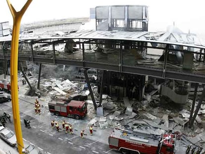 Atentado en la terminal 4 del aeropuerto de Barajas el 30 de diciembre pasado.