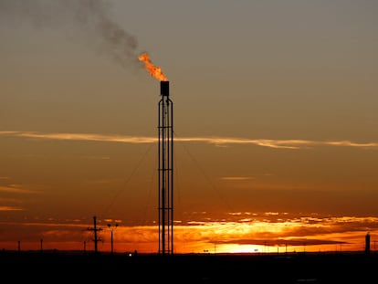 Un pozo de gas natural, en el condado de Loving (Texas).