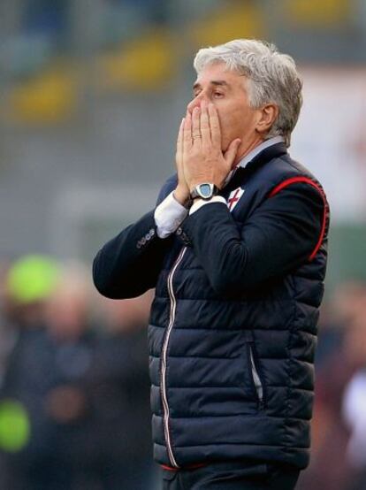 Gian Piero Gasperini, durante el Roma-Genoa de diciembre.