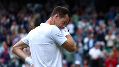 Andy Murray, durante el acto celebrado tras su derrota en el dobles.