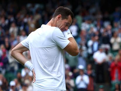 Andy Murray, durante el acto celebrado tras su derrota en el dobles.