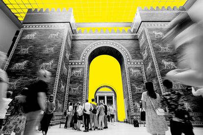 La Puerta de Ishtar en Babilonia (actual Iraq), construida en el siglo VI antes de nuestra era, se puede visitar en el Museo Pérgamo de Berlín. La imagen es de octubre de 2023