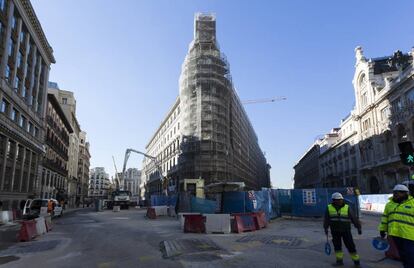 Obras del proyecto Canalejas, donde se instalará el primer Hotel Four Seasons.