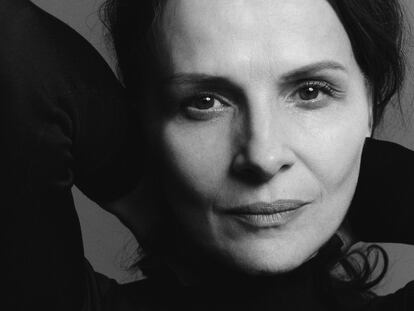 Juliette Binoche, con jersey de Hermès.