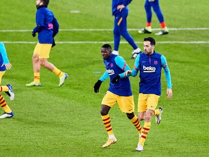 Sergio Busquets a l'estadi de San Mames.