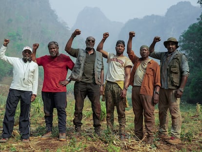 Los protagonisas de 'Da 5 Bloods', Isiah Whitlock, Jr., Delroy Lindo, Jonathan Majors, Clarke Peters y  Norm Lewis.