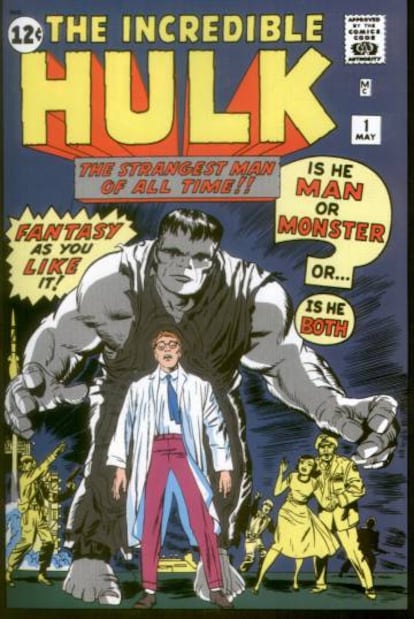 Primera portada de 'El Increíble Hulk' (1962), editado por Marvel. 