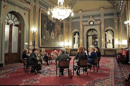 Rodaje de 'Las Constituyentes' en el Senado.