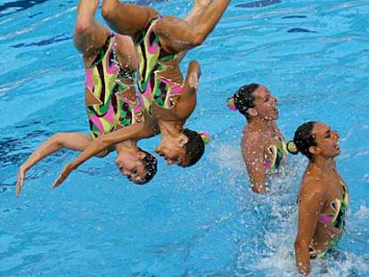 El equipo español de natación sincronizada.