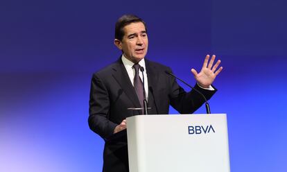 Carlos Torres, presidente del BBVA, durante la presentación de resultados del banco.