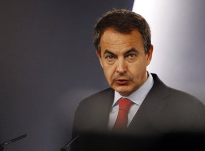 Zapatero, durante su comparecencia de ayer.