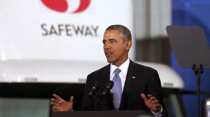 El presidente de EE UU, Barack Obama, durante su discurso sobre econom&iacute;a y Medio Ambiente.