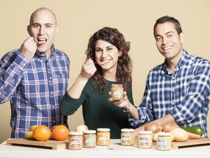 Javier Quintana, Roc&iacute;o de la Iglesia y Alberto Jim&eacute;nez, fundadores de Smileat.