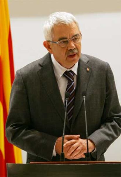 En la imagen, el presidente de la Generalitat durante la rueda de prensa.