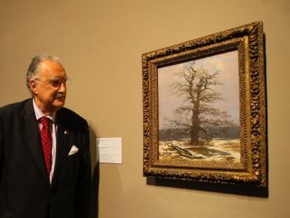 El director del museo de Bellas Artes, Javier Viar, junto al alcalde de Bilbao, Iñaki Azkuna.