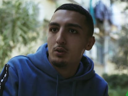 Morad, durante una entrevista en La Sexta en el barrio de La Florida de L'Hospitalet de Llobregat (Barcelona).