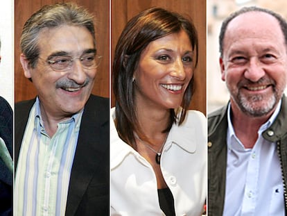 Luis Fernando Cartagena , José Manuel Medina, Mónica Lorente  y Emilio Bascuñana, todos alcaldes del PP del municipio alicantino de Orihuela.