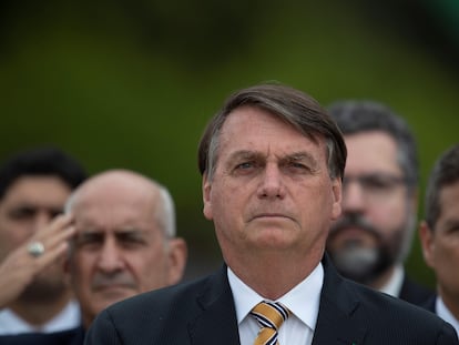 O presidente Jair Bolsonaro durante cerimônia no palácio do Planalto