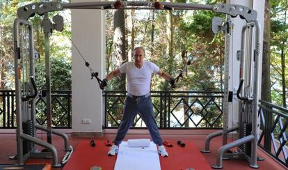 Vladimir Putin haciendo deporte.