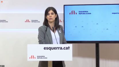 La portavoz de ERC, Marta Vilalta, en rueda de prensa telemática.
EUROPA PRESS
08/06/2020