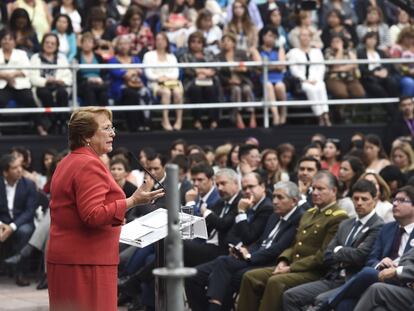 La presidenta de Chile, Michelle Bachelet, el martes, en el Palacio de la Moneda.