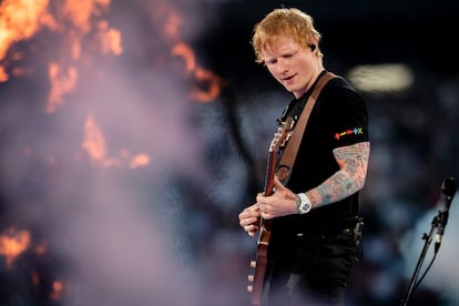 Ed Sheeran durante su concierto en el Metropolitano de Madrid el 30 de mayo de 2025. 