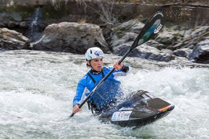 Maialen Chourraut, en un entrenamiento en lel río Segre el pasado día 14.