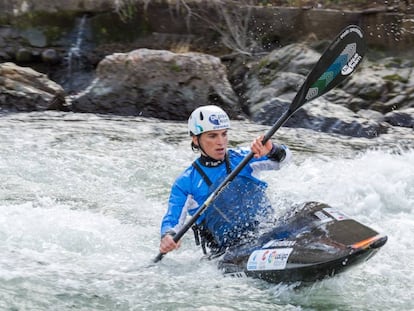 Maialen Chourraut, en un entrenamiento en lel río Segre el pasado día 14.