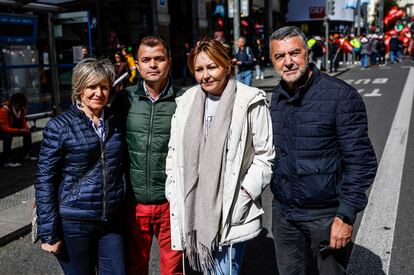 Rosa, Patricia, Charli y Francisco, este miércoles por la mañana en Madrid.