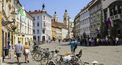 Centro histórico de Liubliana, capital eslovena.