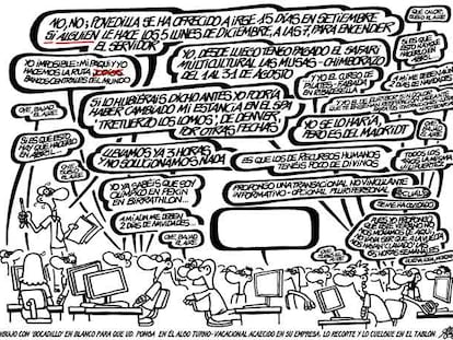 Dibujo con 'bocadillo' en blanco para poner el turno vacacional