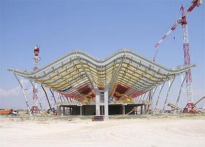 Obras en octubre pasado de la nueva terminal de Barajas, de Rogers y Lamela.