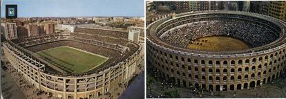 Estadio Santiago Bernabéu (Madrid), 1965. Plaza de toros (Valencia), 1971.