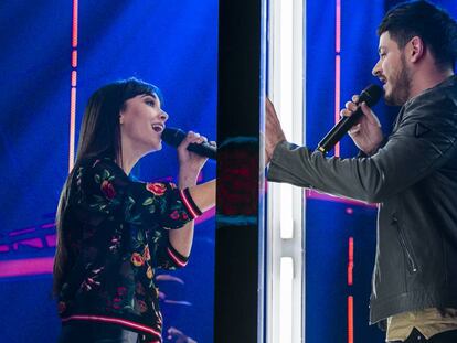 Cepeda y Aitana durante la gala especial de despedida de Operación Triunfo el martes.