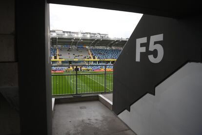 Vista del interior del estadio Gamla Ullevi de Gotemburgo antes del partido. 