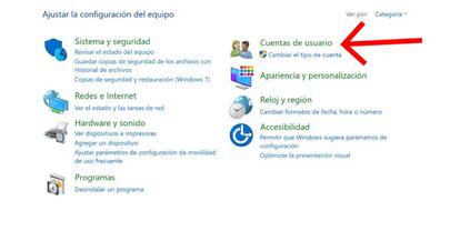 Accede al panel de control.