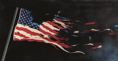 'Our Flag' (2017), de Ed Ruscha. Collection Jimmy Iovine and Liberty Ross. © 2023 Ed Ruscha. 