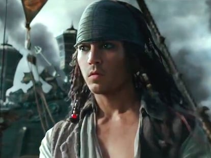Johnny Depp, rejuvenecido en un fotograma de &#039;Piratas del Caribe. La venganza de Salazar&#039;. 