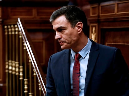 Pedro Sánchez, este jueves en el Congreso.