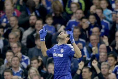 Diego Costa celebra el seu gol contra el West Bromwich.