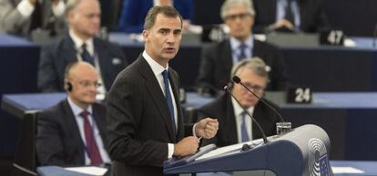 Felipe VI ante el Parlamento Europeo en Estrasburgo (Francia).