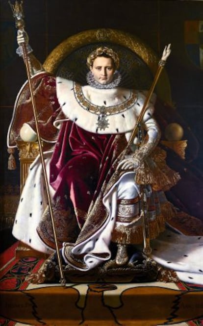 Ingres realizó dos retratos de Napoleón. Este es el segundo, titulado 'Napoleón I en el trono imperial'.