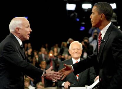 Los dos candidatos a la Casa Blanca, el republicano McCain y el demócrata Barack Obama, se enfrentaron en varios debates televisados.