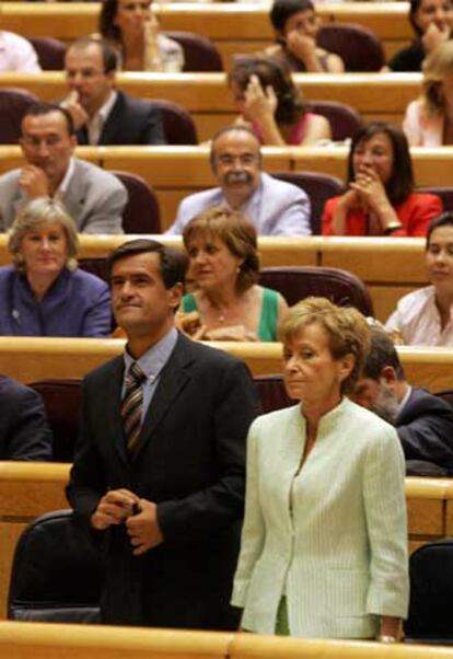 López Aguilar y Fernández de la Vega, ayer en el Senado.