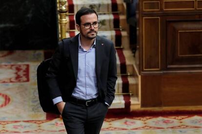El ministro de Consumo, Alberto Garzón, este jueves en el Congrso de los Diputados.